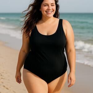 2/$30 Catalina One Piece Swimsuit Swimwear Black Women's Plus 3x Summer